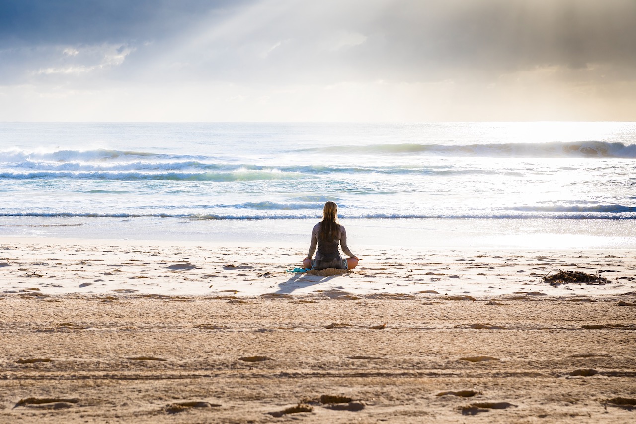 meditation on beach